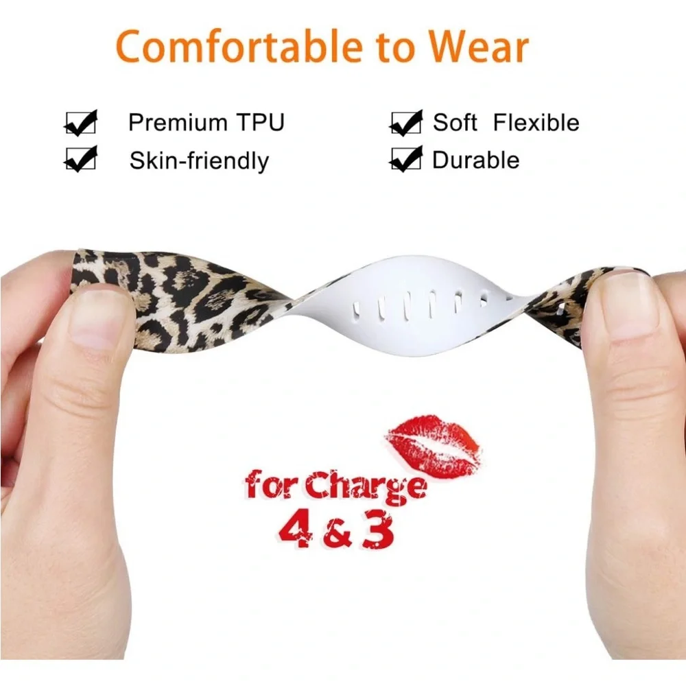 Fit-Bit Charge 3 and 4 Leopard Print Band